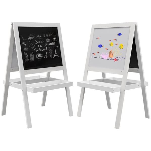 Rootz Children's 2 in 1 Blackboard Display - Magnetic Chalkboard - White Board - Stimuler kreativitet - 54 cm x 48 cm x 88 cm