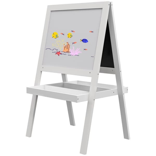 Rootz Children's 2 in 1 Blackboard Display - Magnetic Chalkboard - White Board - Stimuler kreativitet - 54 cm x 48 cm x 88 cm