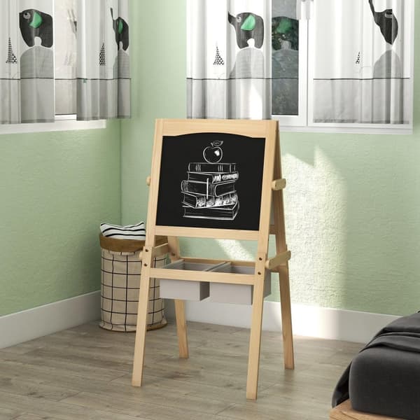 Rootz Børns staffeli - dobbeltsidet skiferplade - tavle - Stimulere kreativitet - 58 x 50,5 x 109 cm