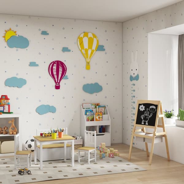 Rootz Børns staffeli - dobbeltsidet skiferplade - tavle - Stimulere kreativitet - 58 x 50,5 x 109 cm