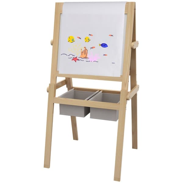 Rootz Børns staffeli - dobbeltsidet skiferplade - tavle - Stimulere kreativitet - 58 x 50,5 x 109 cm