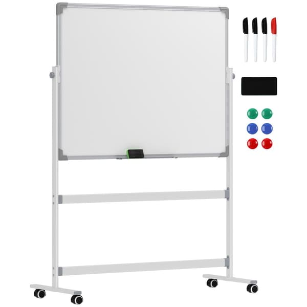 Rootz Mobile Magneettinen valkotaulu - Pyörittävä opetuskortti - Kirjoittaminen - 360 ° Joustavuus - 120 x 90 cm