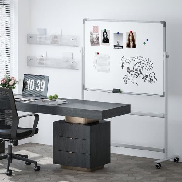Rootz Mobile Magneettinen valkotaulu - Pyörittävä opetuskortti - Kirjoittaminen - 360 ° Joustavuus - 120 x 90 cm