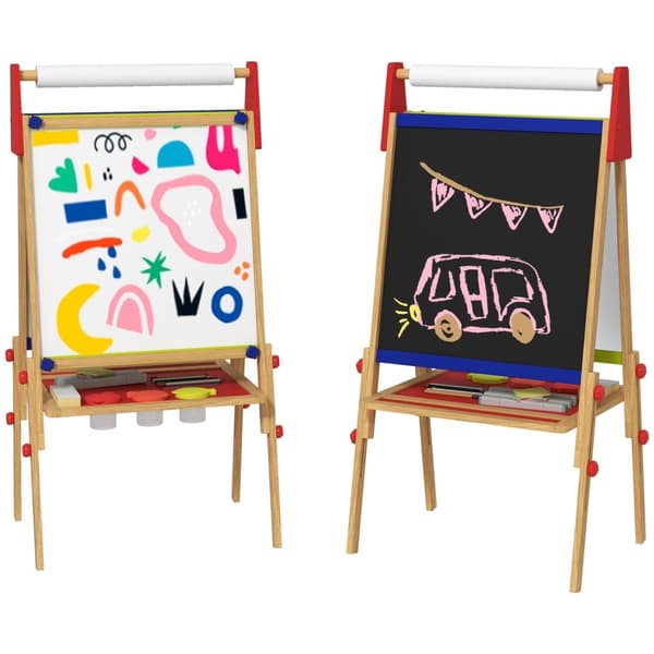Rootz 3 -in -1 Children's Aaffel - Chalkboard - Whiteboard - Creative Fun - 61L X 47W X 113H CM - Justerbar höjd 95-110 cm - Inkluderar tillbehör