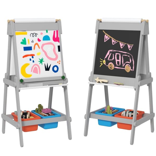 Rootz 3 -i -1 Kids Maleri Easel - Chalkboard - Whiteboard - Creative Fun - 51 cm x 50 cm x 108 cm