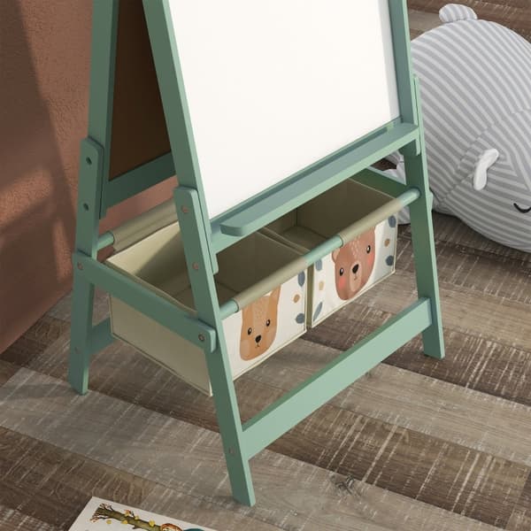 Rootz Kids 3-in-1 -pöytäsetti - Liitutaulu - Valkotaulu - Edistää luovuutta - 54 cm x 46,5 cm x 93 cm - Sisältää säilytyskorit