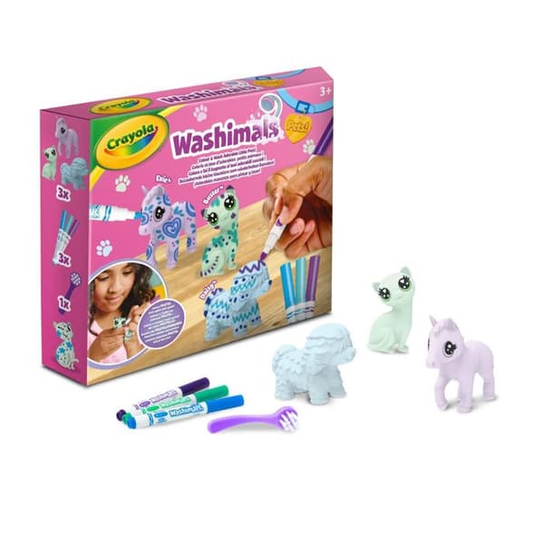 Kreativt spel - Crayola - Washimals - 3 pastellfärger djur - För barn från 3 år - Unisex
