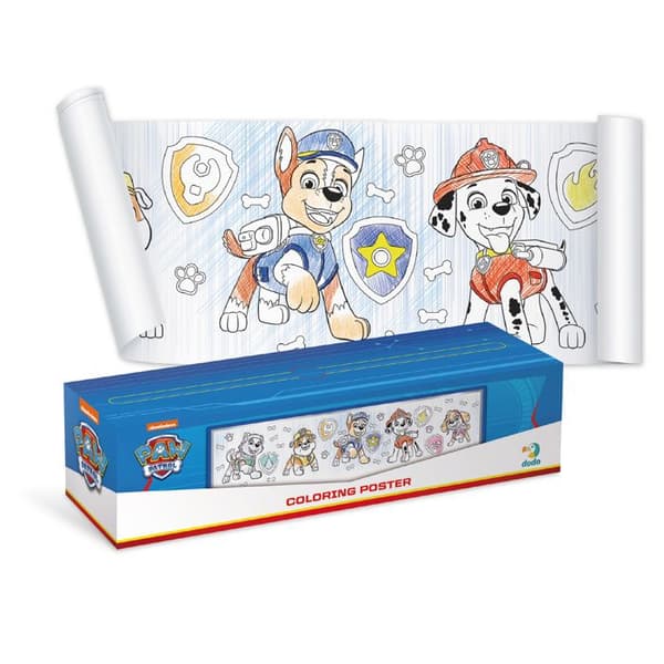 Färgläggningsbok på rulle - Paw Patrol - 70 x 16 cm - För barn från 3 år - Kreativ och rolig