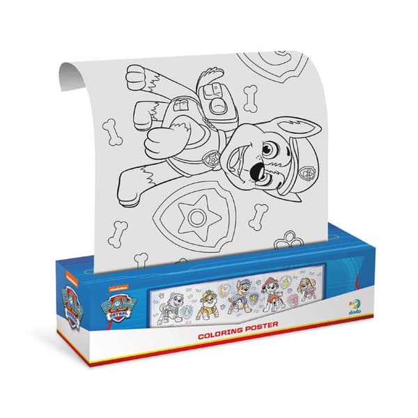 Färgläggningsbok på rulle - Paw Patrol - 70 x 16 cm - För barn från 3 år - Kreativ och rolig