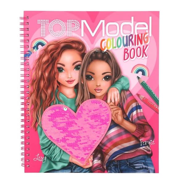 Färgbok - Depesche - TOPModel - 40 mönster - Design med paljetter - Klistermärken inkluderade