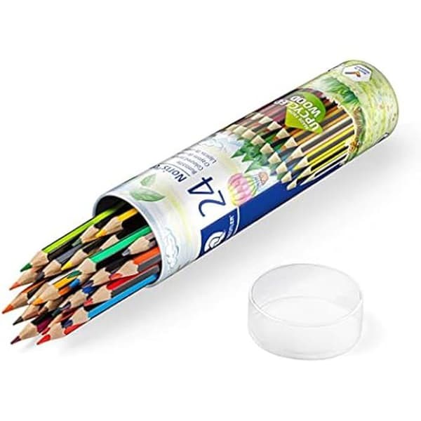 Färgpennor - STAEDTLER - Noris Colour - 24 stycken - Innovativt biobaserat material - Sexkantiga