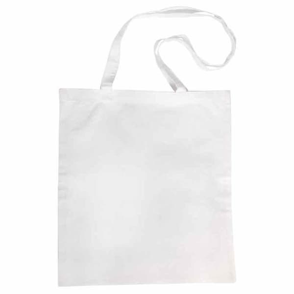 Vit RAYHER bomullsväska 38x42cm med långa handtag ca.80cm