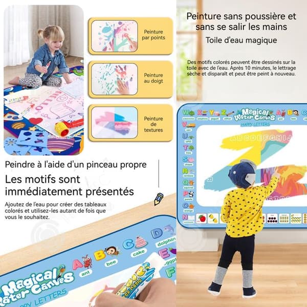 INN vatten ritmatta set för barn Doodle matta med 5 färger penna Pedagogiska leksaker för pojkar och flickor Creative