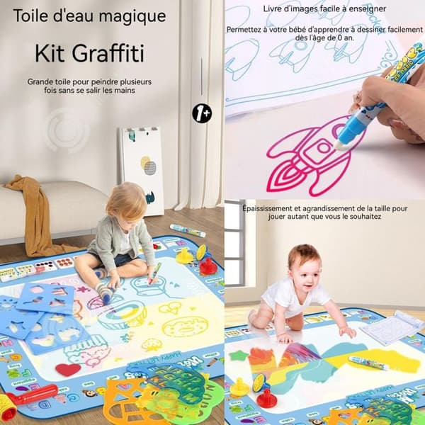 INN vatten ritmatta set för barn Doodle matta med 5 färger penna Pedagogiska leksaker för pojkar och flickor Creative