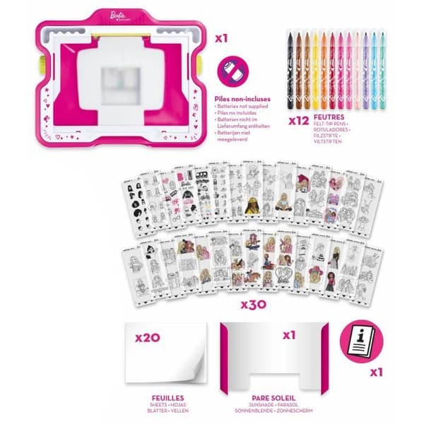 Maped Creativ - Lumi'Board Barbie - Upplyst maskin för att lära sig rita - Från 5 år