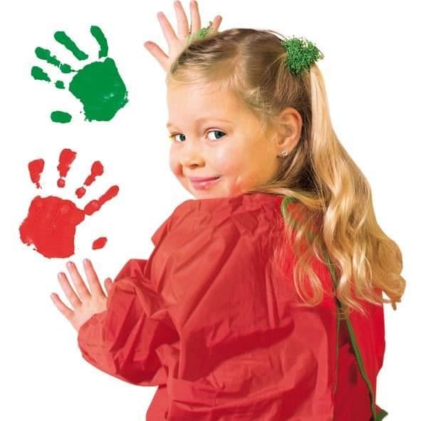 SES CREATIVE fingerfärg - Set med 4 krukor à 150 ml - 4 klassiska färger - Tvättbar och glutenfri