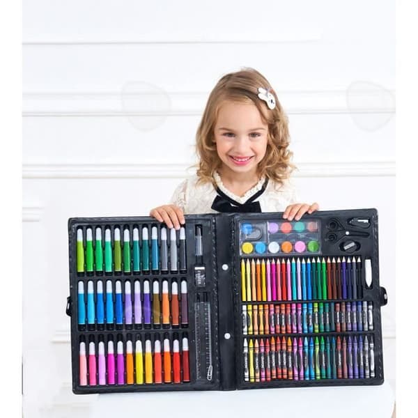 CONFO® 150 delar barnpensel Akvarellpenna Set Graffiti Art Pennor Gör-det-själv målningsverktyg Presentask