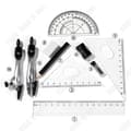 Miniatyrbild 2 av 4: TD® Student brevpapper i flera delar kompass metallmålning geometriskt verktyg examen linjal kompasssats