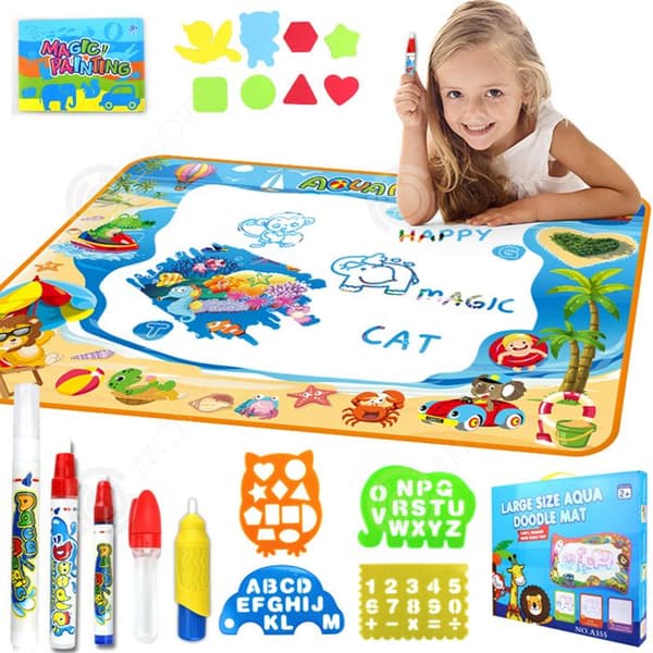 INN Vatten ritmatta 100x70cm barn ritmatta magisk vatten ritmatta levereras med olika tillbehör pedagogiska presenter till barn