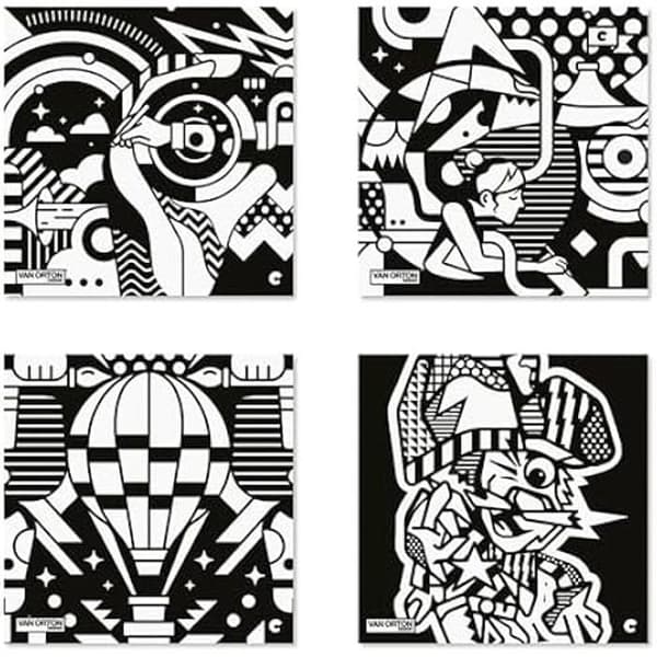 Färgläggningsillustrationer - CARIOCA - Set med 4 i sammet - Utvecklar finmotorik - Kreativitet - Unisex