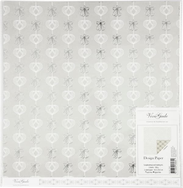 Dekorativt papir 30,5x30,5cm 3 ark 180g Silver Angels ViviGade