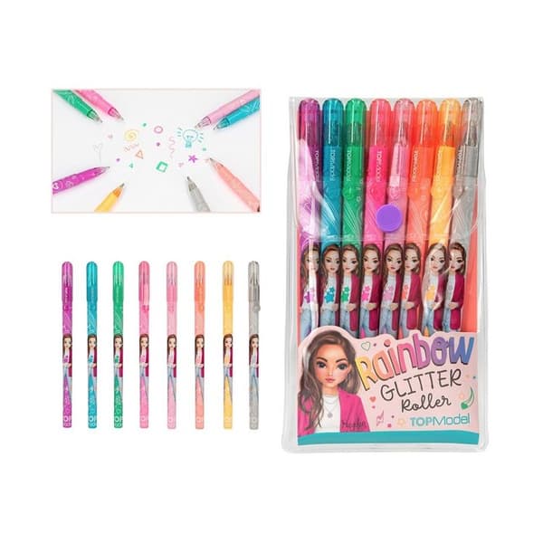 Stylos gel - TOPModel - Glitter Gel Set arc - 8 stylos - Glittrande bläck - Flerfärgad