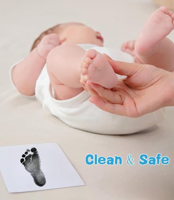 2-pak stort pengeskab til børn Clean Touch blækpuder, babyhåndaftryk og fodaftryk