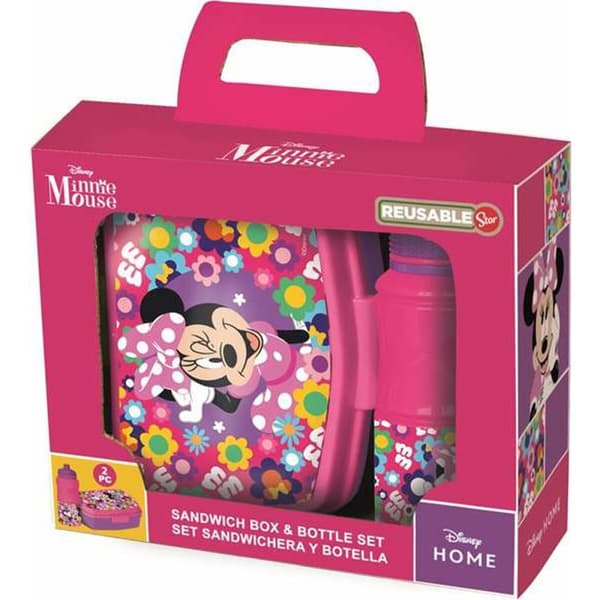 Skål med vattenflaska Minnie Mouse Bold Florals