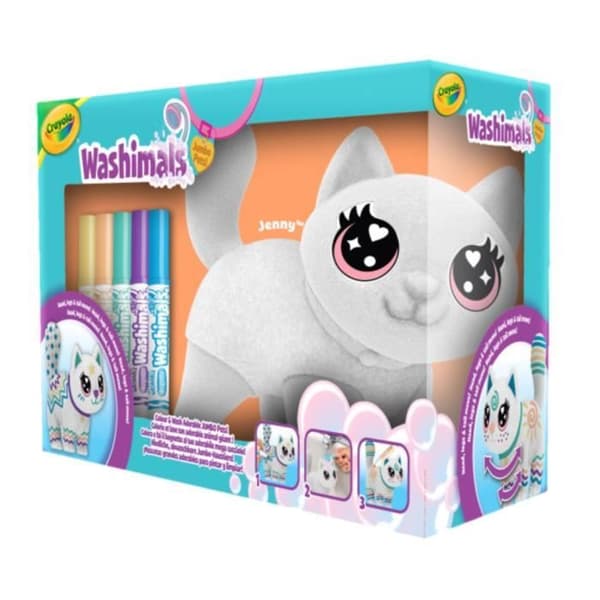 Färgläggning - CRAYOLA - Washimals Jumbo Cat - Jätte tvättbar katt att anpassa! Från 3 år