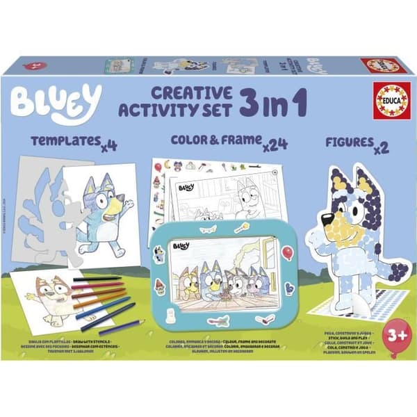 Kreativt set - EDUCA - Dekoration och modellering av Bluey karaktärer - 3 aktiviteter från 3 år