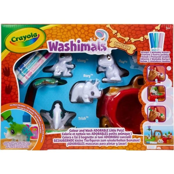 Washimals - CRAYOLA - Mina färgande djur - Dinosaurier - För barn från 3 år och uppåt