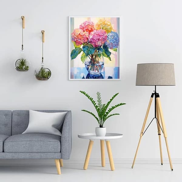 Bomclap Hydrangea Diamantmålningssats - Blommor 5D DIY, 30x40 cm