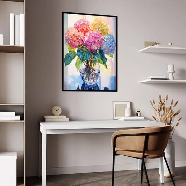 Bomclap Hydrangea Diamantmålningssats - Blommor 5D DIY, 30x40 cm