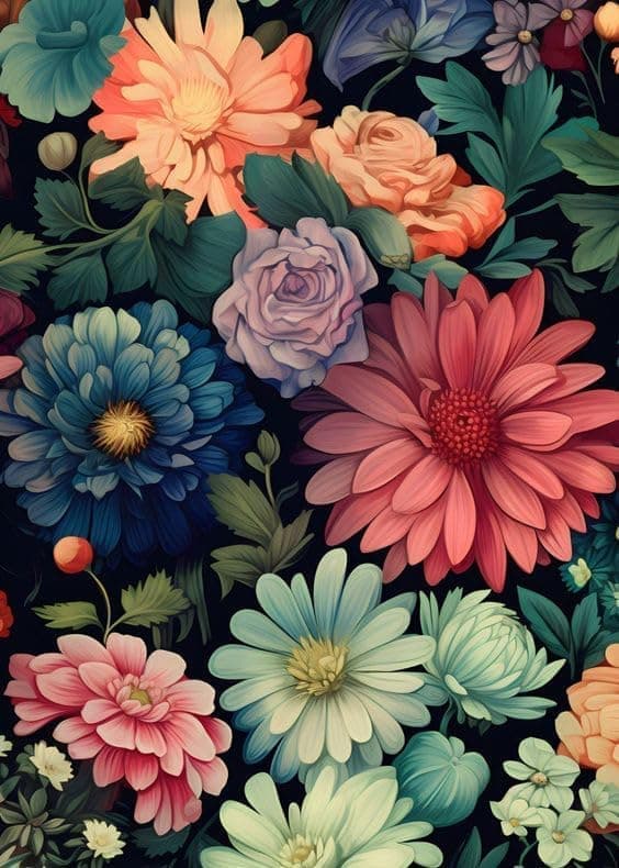 Bomclap Blomster Diamantkonst - Nybörjare & Väggdekoration, 30x40 cm