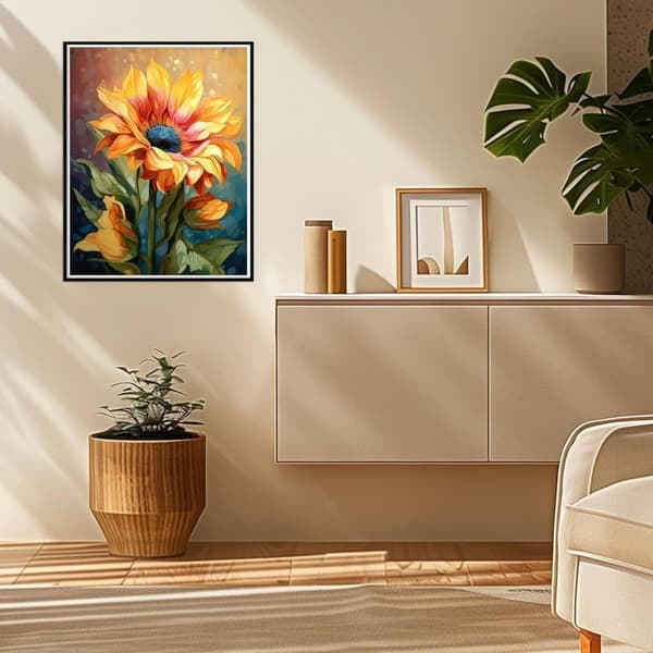 Bomclap Solrosor Diamantkonst - Full Drill Blomster, 30x40 cm