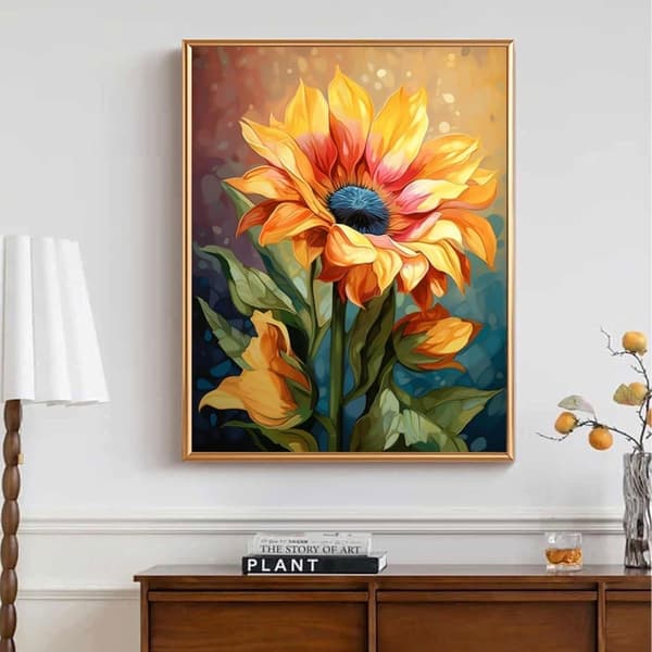 Bomclap Solrosor Diamantkonst - Full Drill Blomster, 30x40 cm
