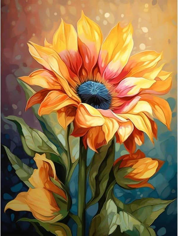 Bomclap Solrosor Diamantkonst - Full Drill Blomster, 30x40 cm