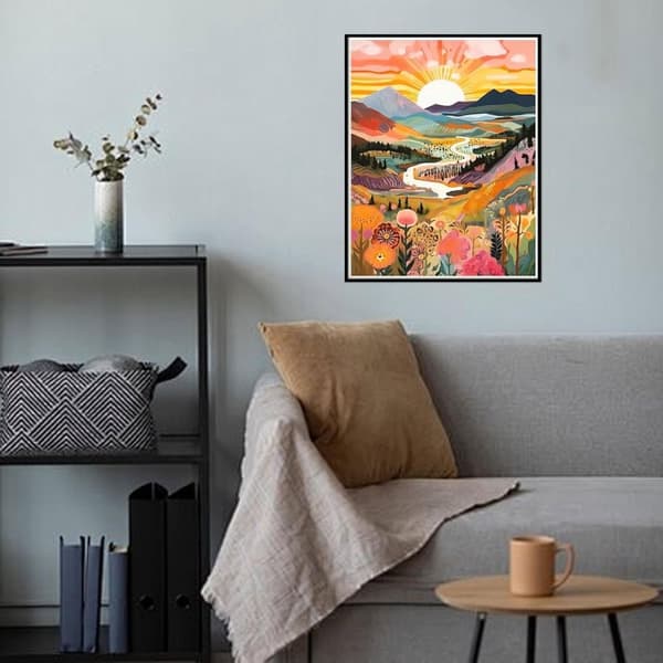 Bomclap Landskapsdiamantmålning - Soluppgångsdesign, 30x40 cm