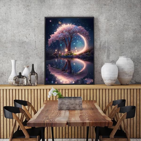 Bomclap Diamond Painting Mystiskt Träd - 5D Naturskön Diamantmålning 30x40 cm
