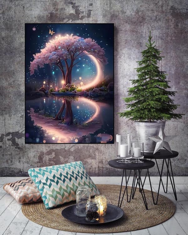 Bomclap Diamond Painting Mystiskt Träd - 5D Naturskön Diamantmålning 30x40 cm