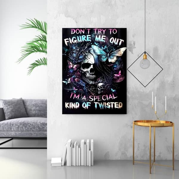 Bomclap Edgy skallefjäril diamantpyssel 5D full drill mönster för vuxna, Unik väggkonst 30x40 cm i modern stil