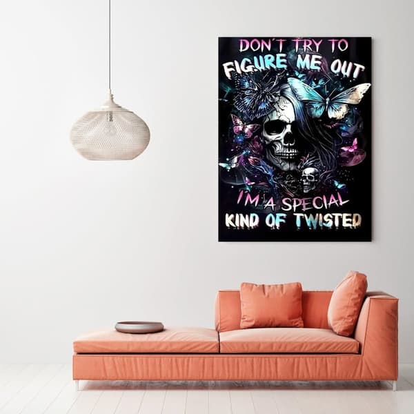 Bomclap Edgy skallefjäril diamantpyssel 5D full drill mönster för vuxna, Unik väggkonst 30x40 cm i modern stil
