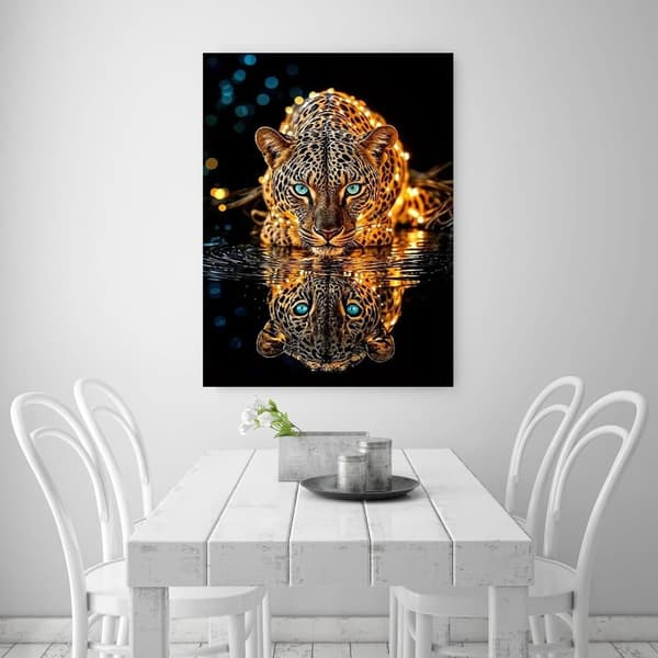 Bomclap Vildsint leopard diamantmålning 5D DIY-kit med rundkristaller,Djurdesign till hemmet 30x40cm