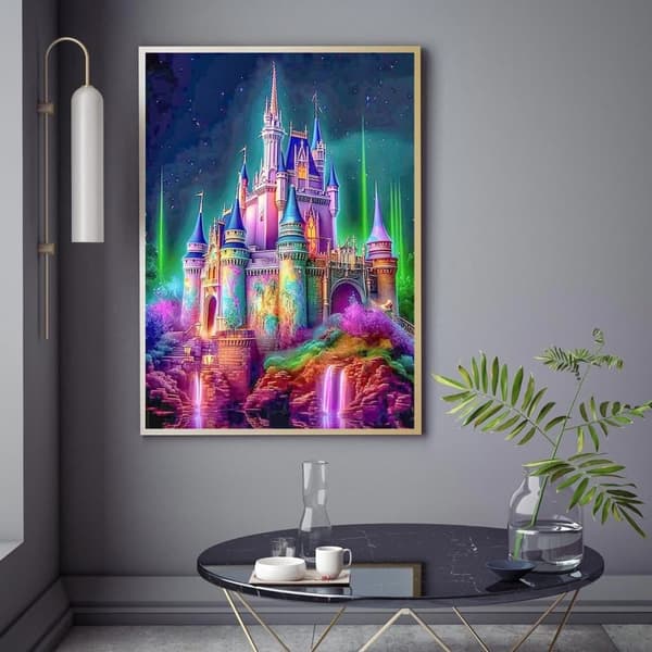 Bomclap Castle Diamond Painting 5D - Full Drill aloittelijapaketti, DIY Bead Art 30x40 cm seinäkoriste