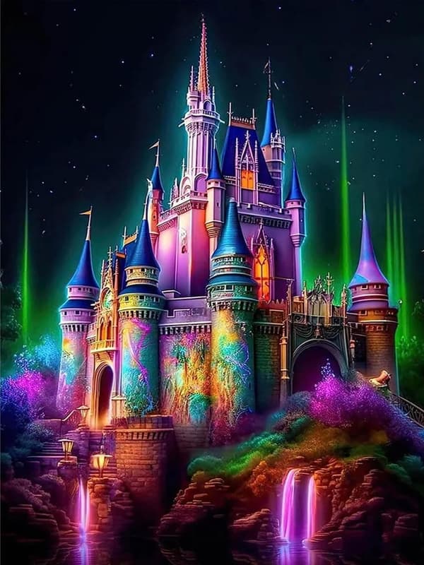 Bomclap Castle Diamond Painting 5D - Full Drill aloittelijapaketti, DIY Bead Art 30x40 cm seinäkoriste