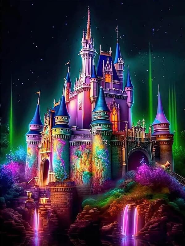 Bomclap Castle Diamond Painting 5D - Full Drill aloittelijapaketti, DIY Bead Art 30x40 cm seinäkoriste