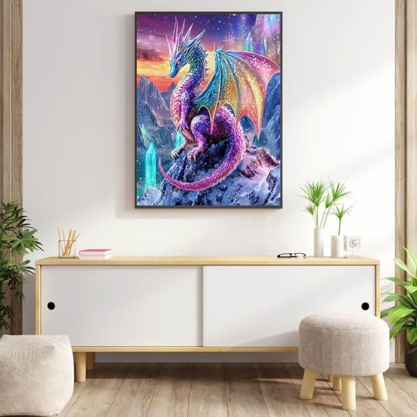 Bomclap 5D Diamant Maleri Sæt Til Voksne Begynder Dragon Diamond Kunst Sæt Til Voksne DIY Kunst Maleri Sæt 30x40cm