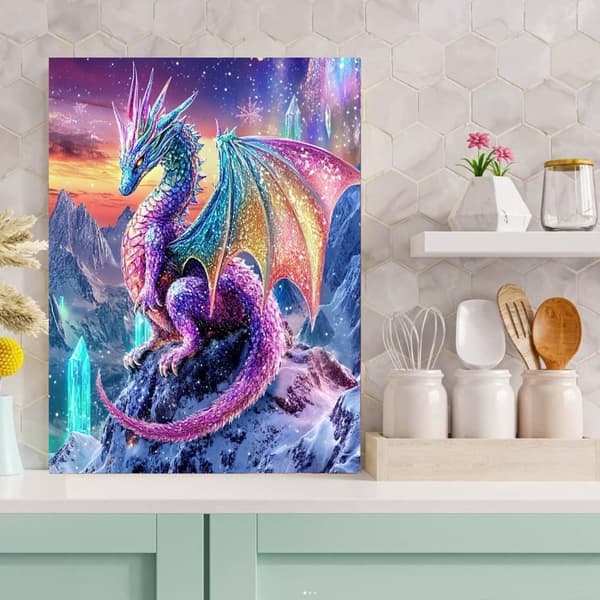Bomclap 5D Diamant Maleri Sæt Til Voksne Begynder Dragon Diamond Kunst Sæt Til Voksne DIY Kunst Maleri Sæt 30x40cm