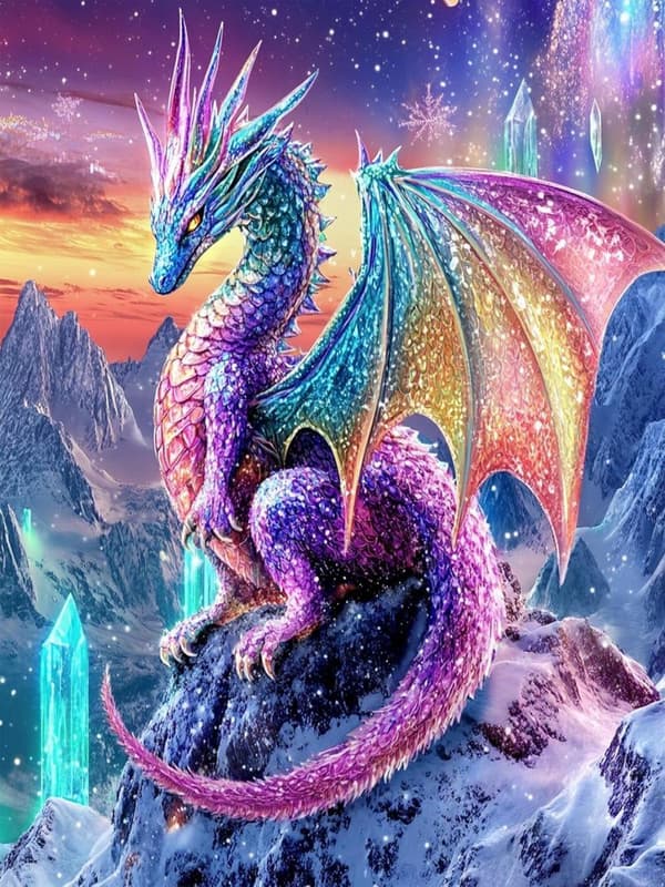 Bomclap 5D Diamant Maleri Sæt Til Voksne Begynder Dragon Diamond Kunst Sæt Til Voksne DIY Kunst Maleri Sæt 30x40cm