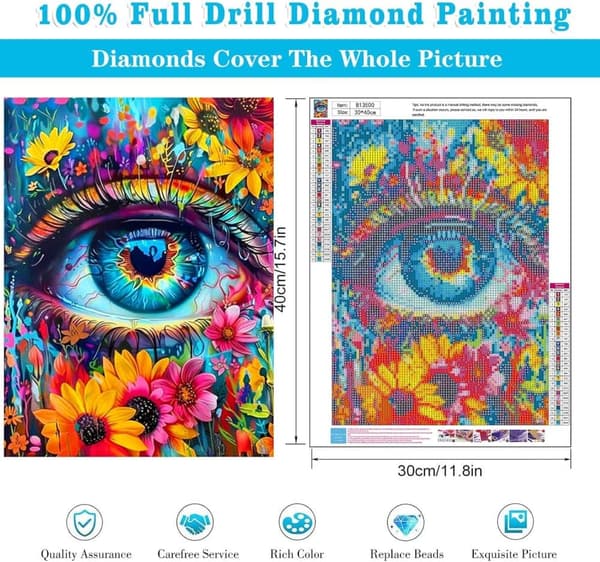 Bomclap Diamantpussel för Vuxna Nybörjare - Runddrillsblomma DIY Kit - Heminredningskonst 